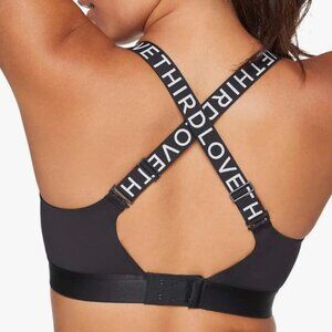 ThirdLove Kinetic Sports Bra Black Size 36D Adjustable X-Back Gym Running